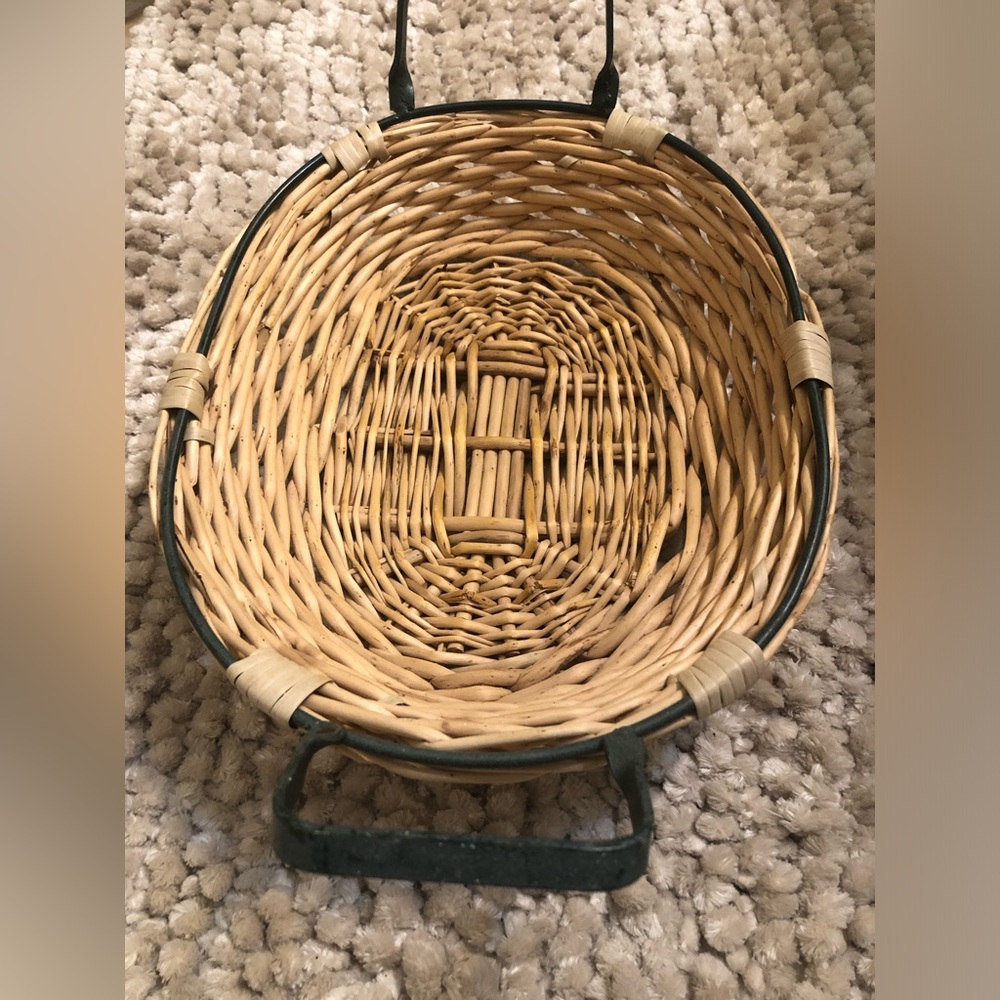 Vintage Wicker Basket/Metal Handles